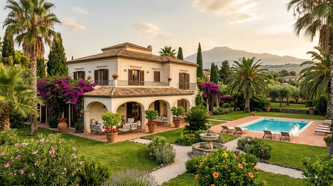 Villa con giardino in Sicilia